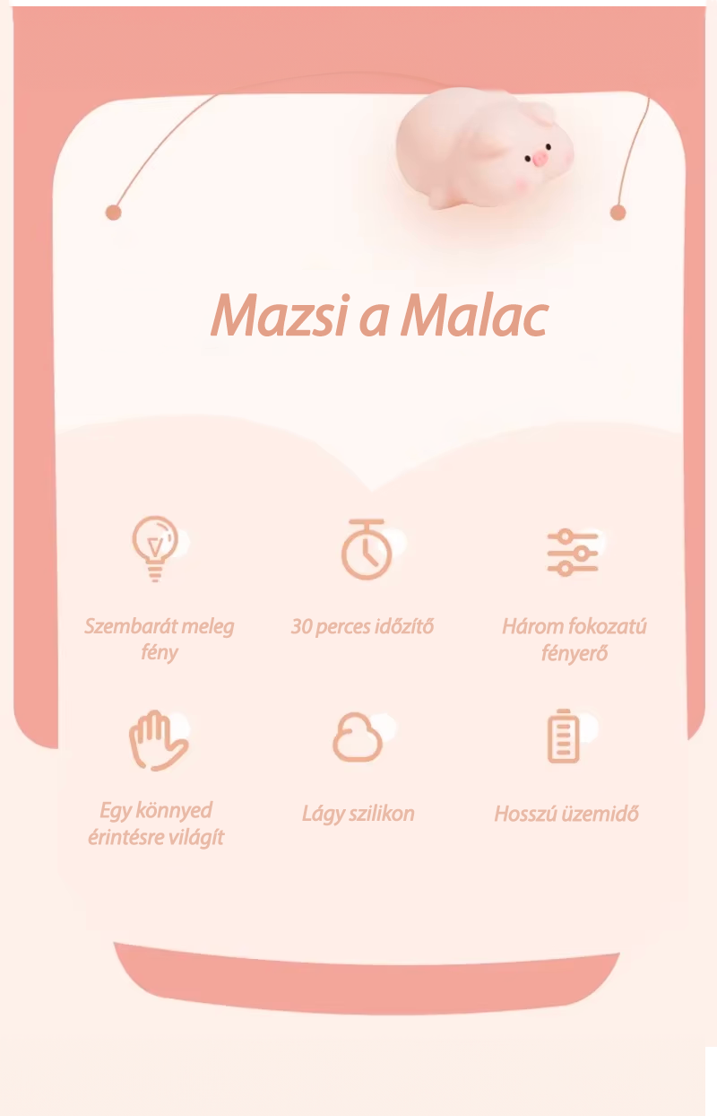 Mazsi a Malac - Nočná LED lampa🐷